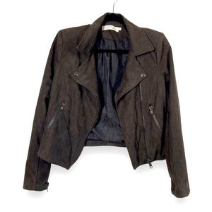 ASTR the Label Jacket Faux Suede Moto Zip Asymmetrical ALT12530
